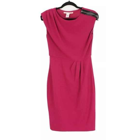 Diane Von Furstenberg Marchona Dress size 2 Pink Draped Pleated Sleeveless - Picture 1 of 9